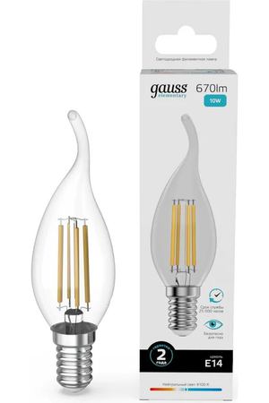 Лампа Gauss Filament Elementary Свеча на ветру 10W 670lm 4100К Е14 LED