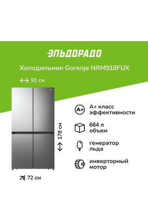Холодильник (Side-by-Side) Gorenje NRM918FUX