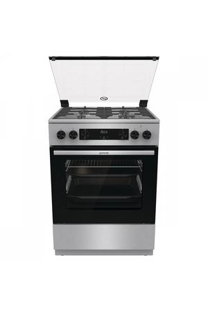 Плита комбинированная Gorenje GKS6C72XF нержавеющая сталь, конфорок 4, духовка: электрическая, объем духовки 71л