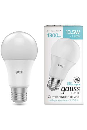 Лампа Gauss Basic A60 13,5W 1300lm 4100K E27 LED