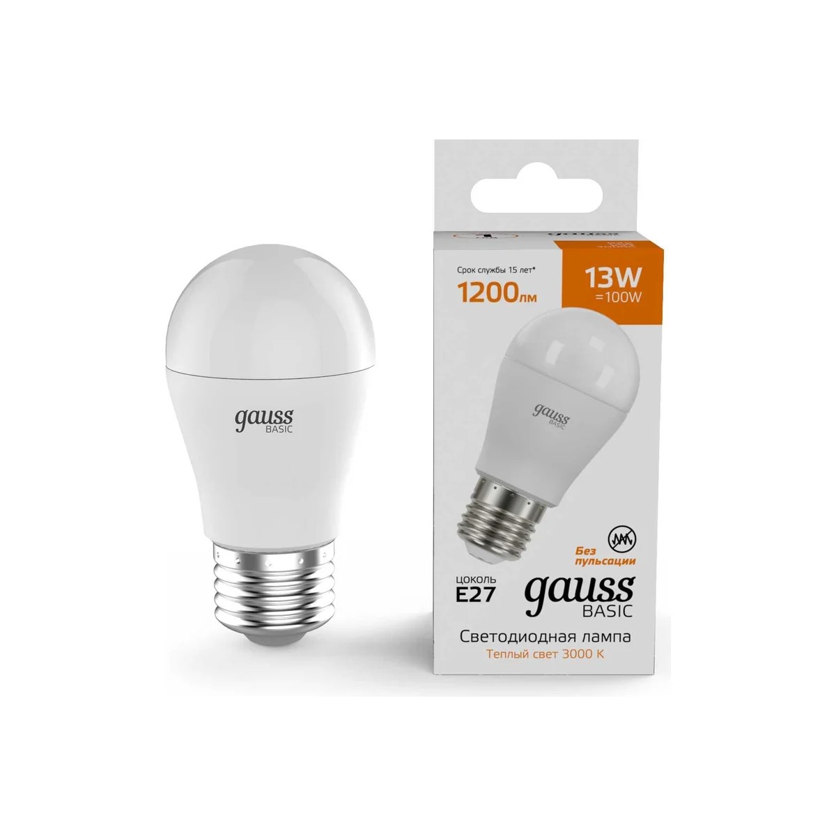 Где купить Лампа Gauss Basic Шар 13W 1200lm 3000K E27 LED Gauss 
