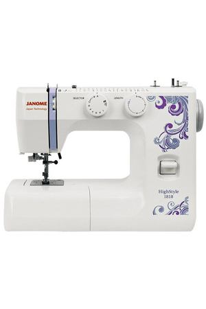 Электромеханическая швейная машина Janome HighStyle1818, вертикальный челнок, 19 операций, встроенный нитевдеватель