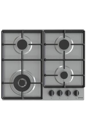 Газовая варочная панель Gorenje GW641EBX, цвет панели серебристый, цвет рамки черный