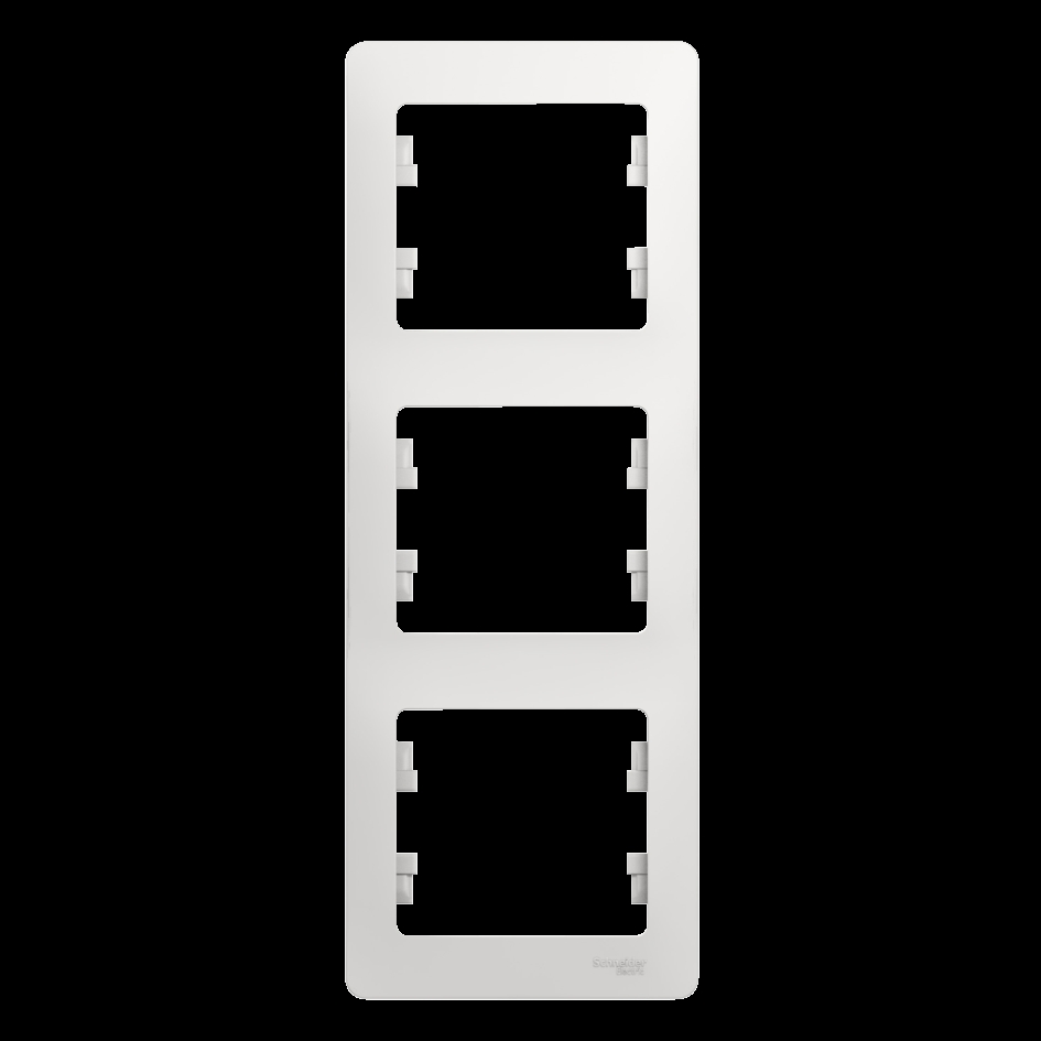 Где купить Рамка Schneider Electric Glossa 3 поста вертикальная белый (GSL000107) Schneider electric 