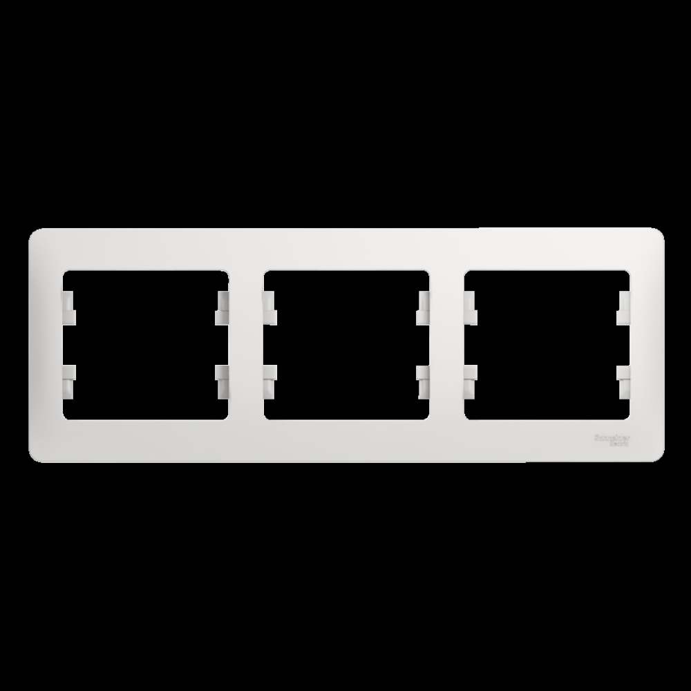 Где купить Рамка Schneider Electric Glossa 3 поста горизонтальная белый (GSL000103) Schneider electric 
