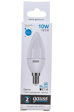 Лампа Gauss Elementary Свеча 10W 750lm 6500K Е14 LED