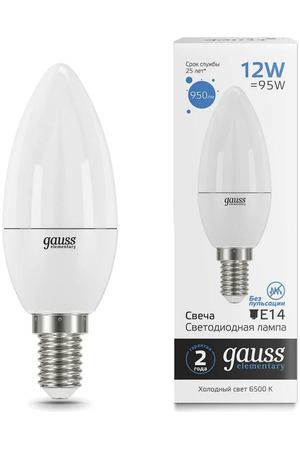 Лампа Gauss Elementary Свеча 12W 950lm 6500K Е14 LED