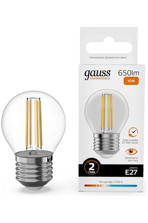 Лампа Gauss Filament Elementary Шар 10W 650lm 2700К Е27 LED