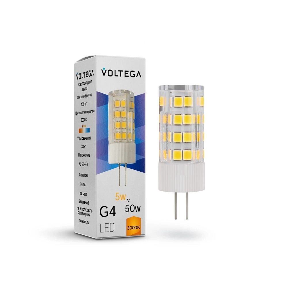 Где купить Светодиодная лампа Voltega Simple Capsule 5W 3000K G4 (7183) Voltega 