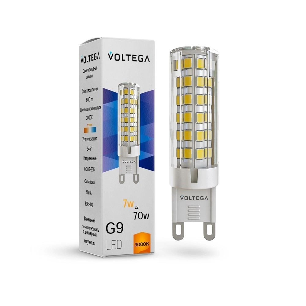 Где купить Светодиодная лампа Voltega Simple Capsule 7W 3000K G9 (7187) Voltega 