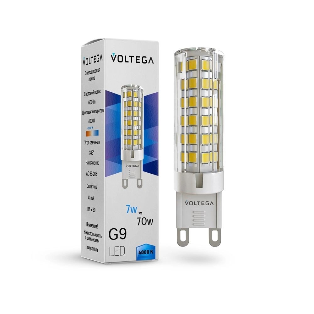 Где купить Светодиодная лампа Voltega Simple Capsule 7W 4000K G9 (7188) Voltega 