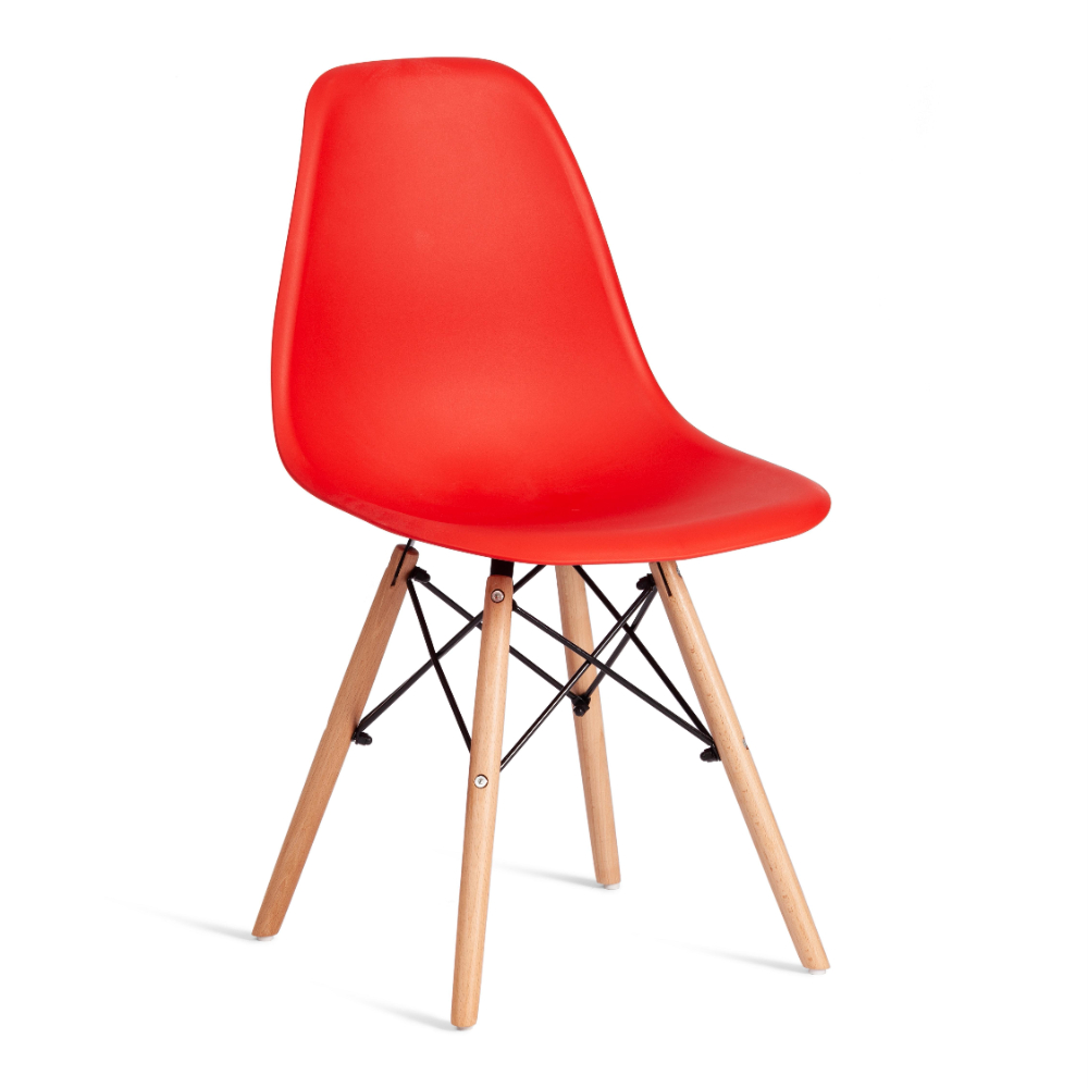Где купить Стул ТС Cindy Chair пластиковый с ножками из бука красный 45х51х82 см TC