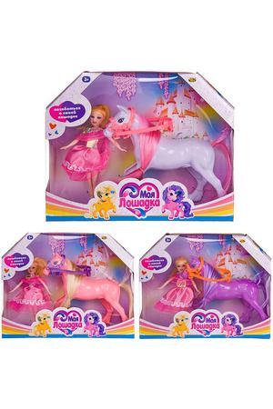 Куколка и лошадка ABtoys 3 вида (PT-01458) в ассортименте