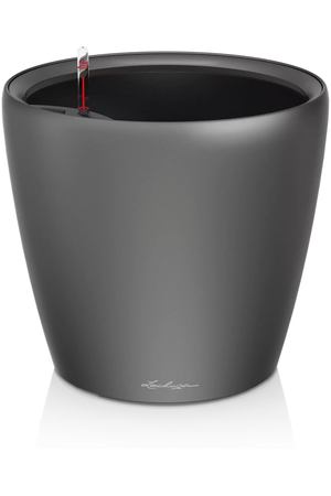 Кашпо с автополивом Lechuza Classico LS антрацитовый металлик 28x26 см