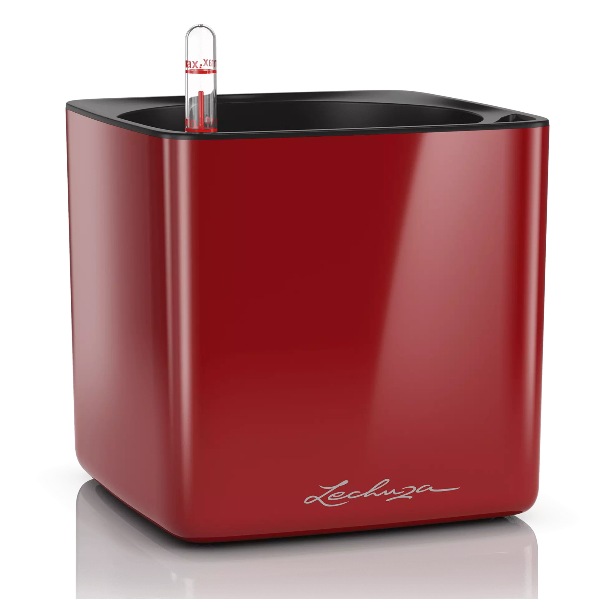 Где купить Кашпо с автополивом Lechuza Cube Glossy ярко-красный блестящий 17x17x16 см Lechuza 