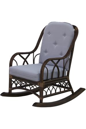 Кресло-качалка Rattan grand Dark brown с подушками